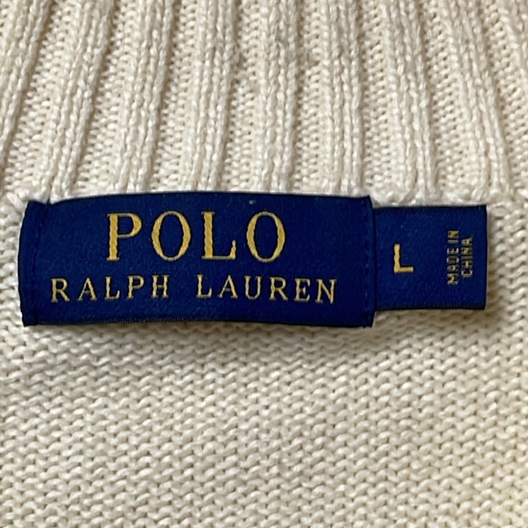 Polo Ralph Lauren Half Zip Knit Sweater 100% Cotton Size Large - Picture 2 of 6